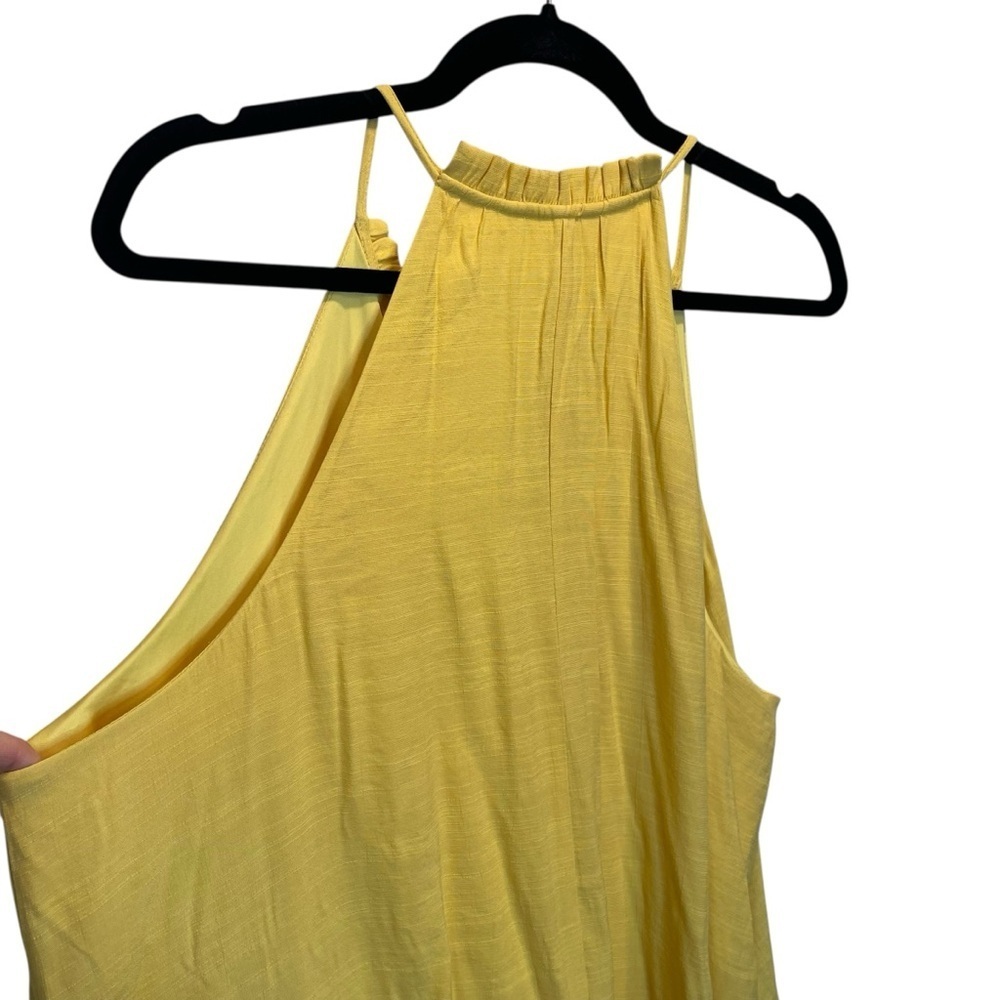 Nine West Tiered Peasant Maxi Dress Sierra Olive Yellow XXL NWOT - Picture 8 of 8